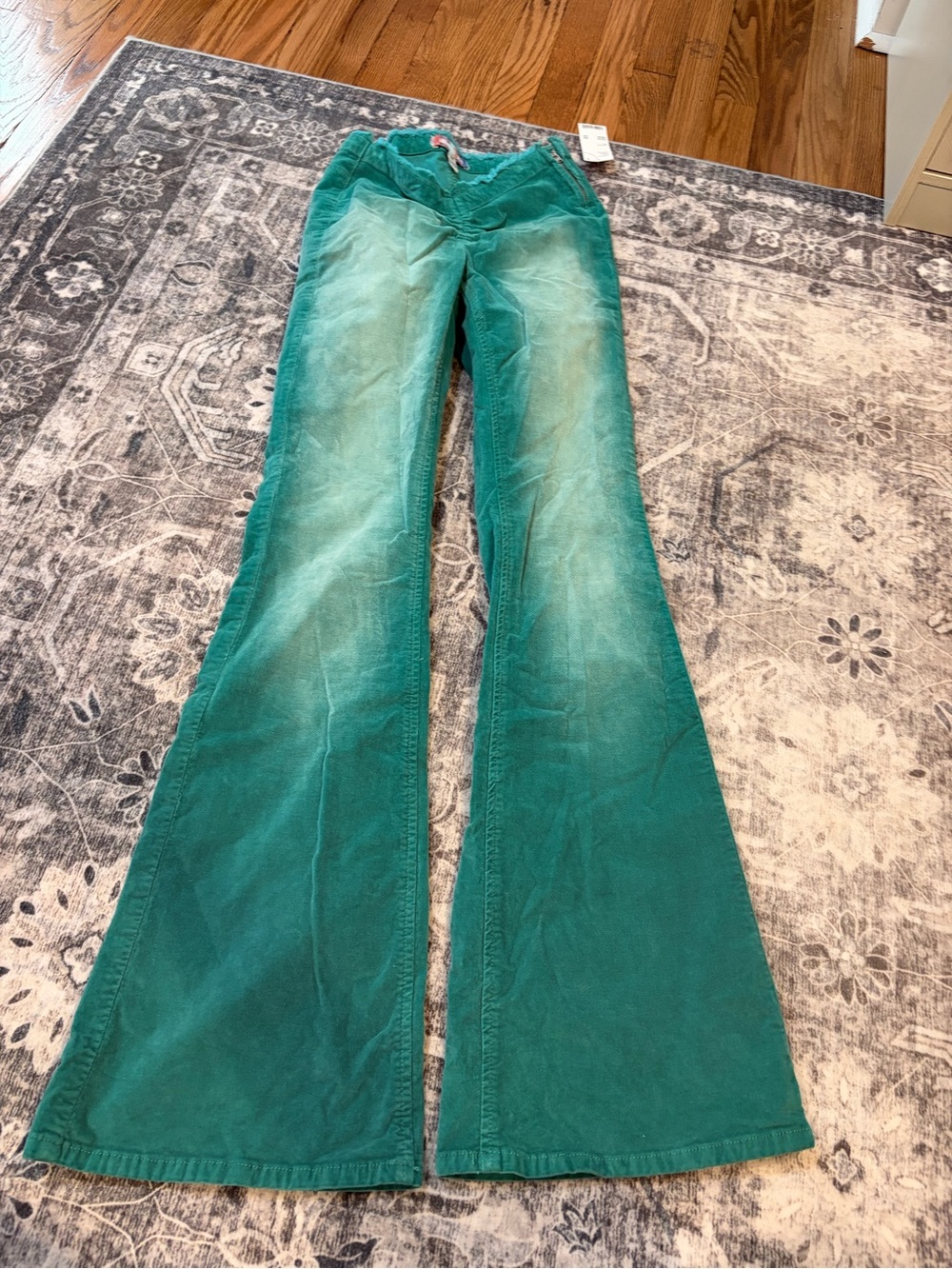 Urban Outfitters Teal Green Flared corduroy Jeans